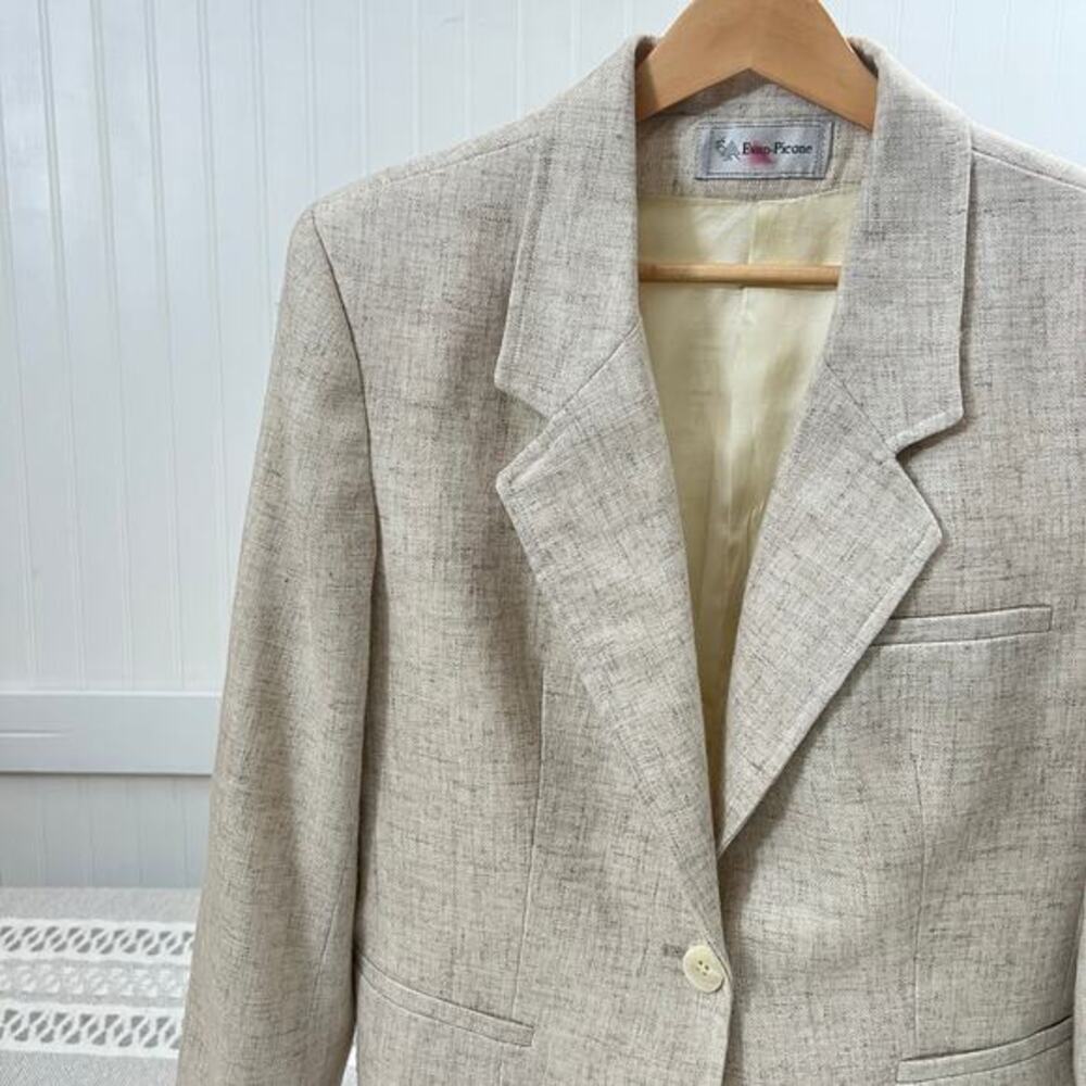Vtg Blazer‎ Corpcore  Sport Coat Tan Career Business Casual Chic Lined Rachel 10